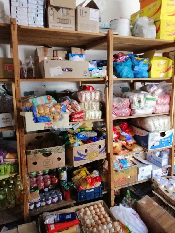 Partial image of food donations